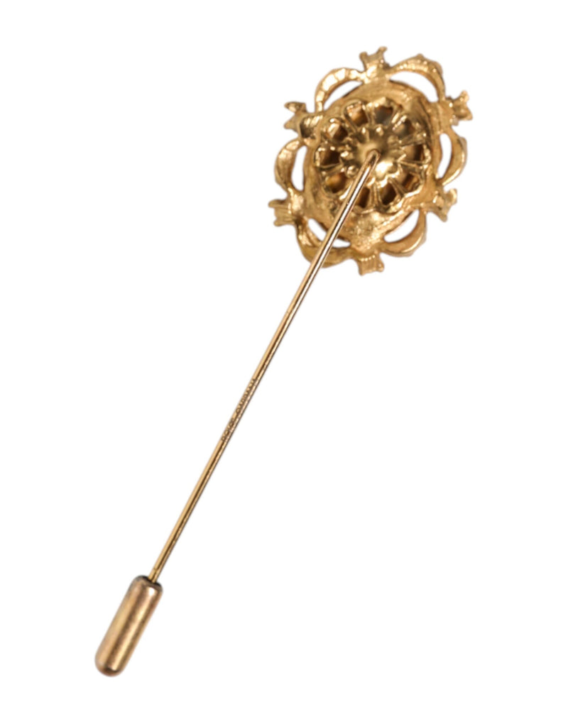 Broche Dolce &amp; Gabbana en pierre verte dorée pour homme