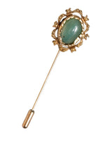 Broche Dolce &amp; Gabbana en pierre verte dorée pour homme