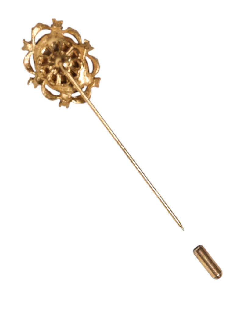 Broche Dolce &amp; Gabbana en pierre verte dorée pour homme