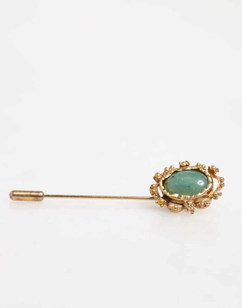 Broche Dolce &amp; Gabbana en pierre verte dorée pour homme