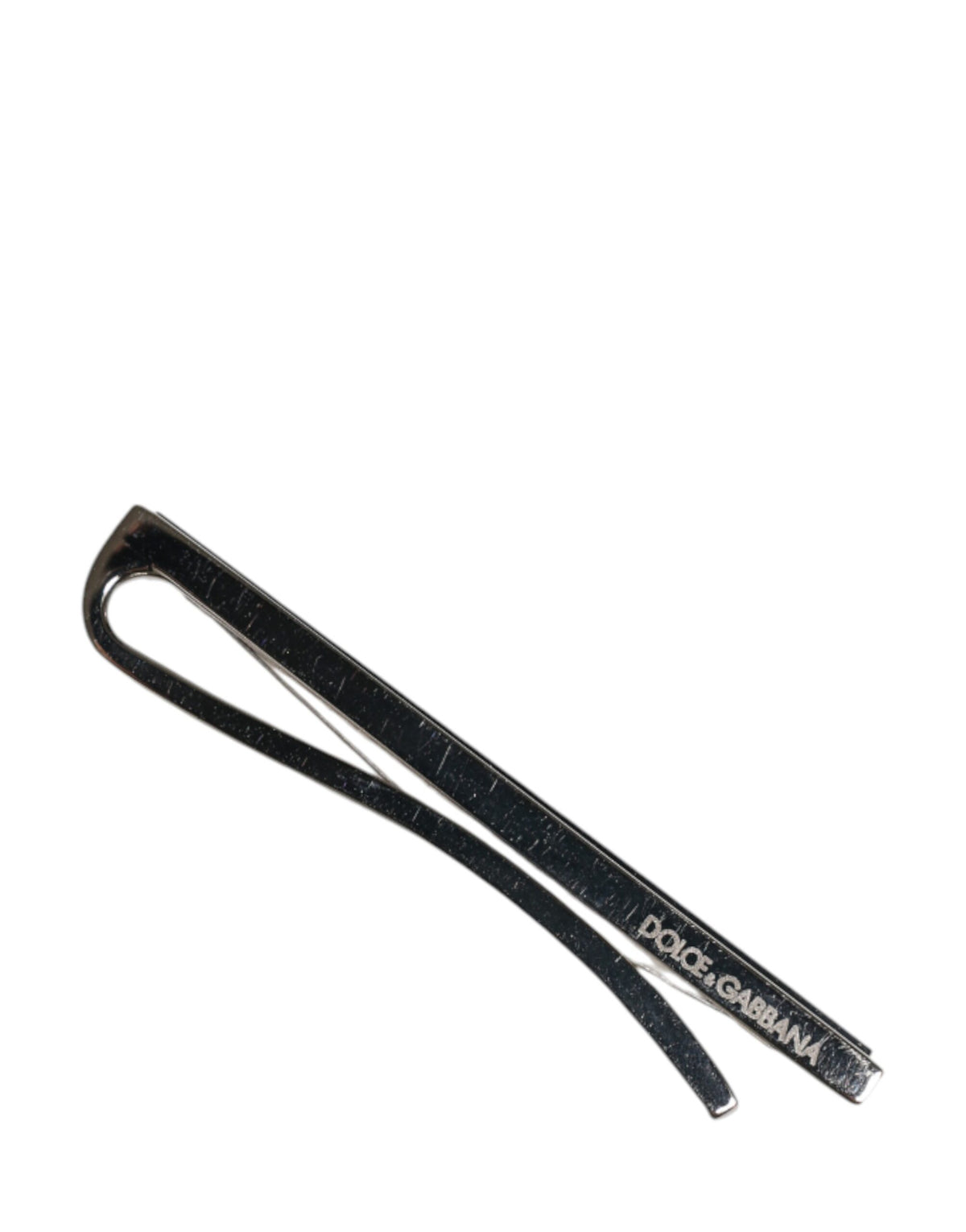 Pince à cravate Dolce &amp; Gabbana en laiton argenté avec logo pour homme