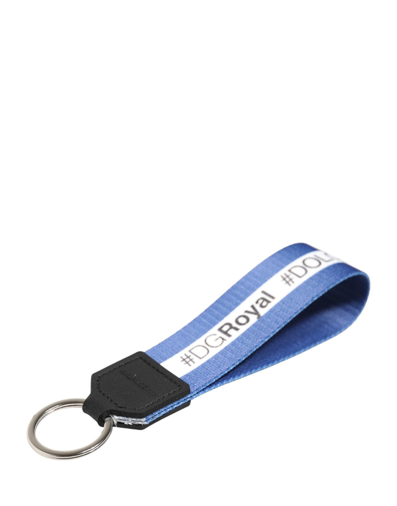 Dolce & Gabbana Blue and White Logo Keychain Holder - Luxurious Accessory