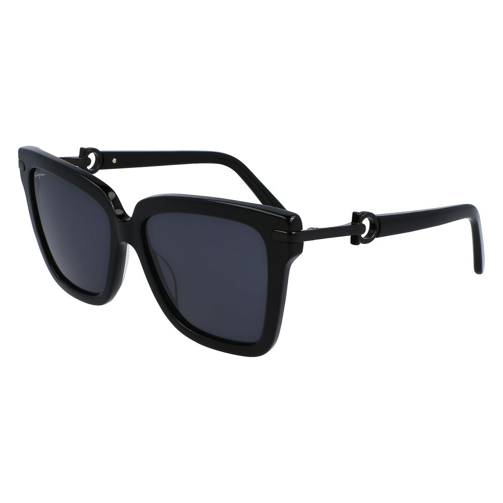 Lunettes de soleil Ferragamo en acétate noir