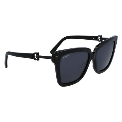 Lunettes de soleil Ferragamo en acétate noir