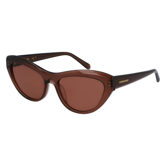 Lunettes de soleil Ferragamo en acétate marron