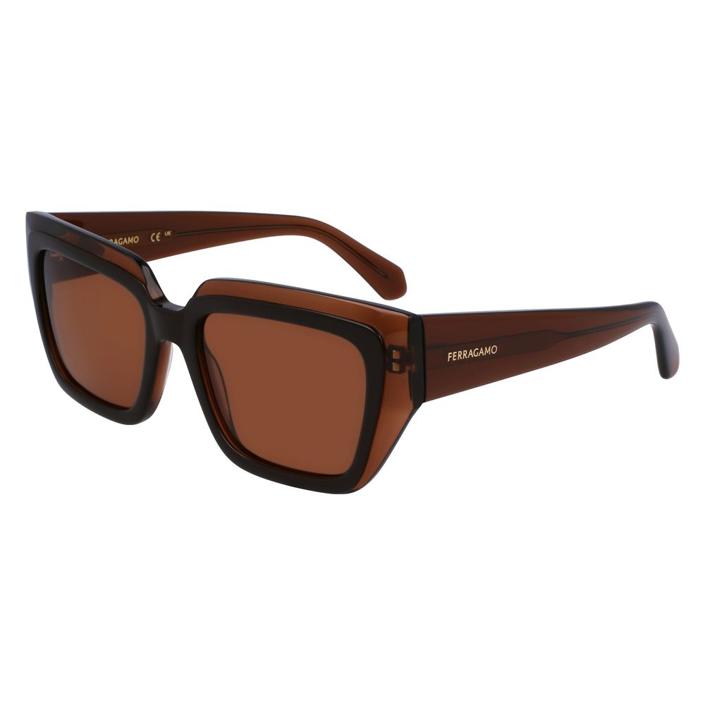 Lunettes de soleil Ferragamo en acétate marron