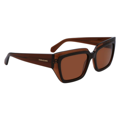 Lunettes de soleil Ferragamo en acétate marron