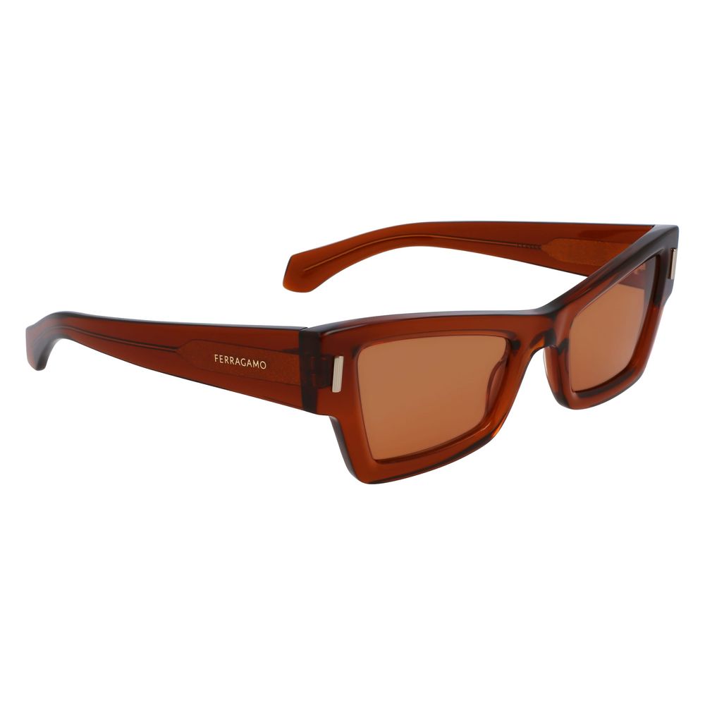 Lunettes de soleil Ferragamo en acétate marron