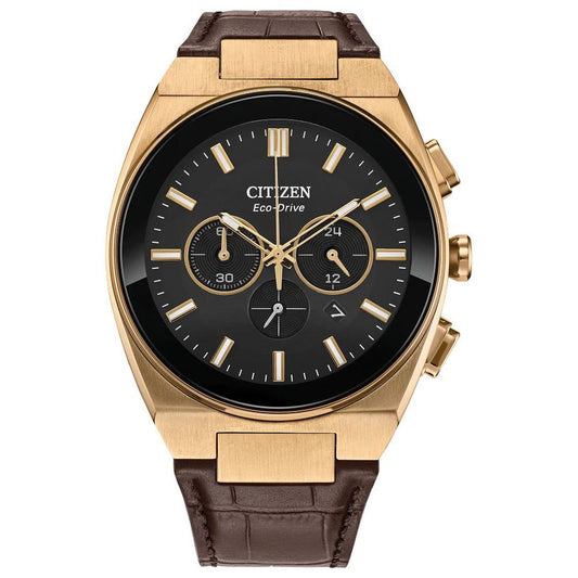 Montre habillée Citizen en cuir marron