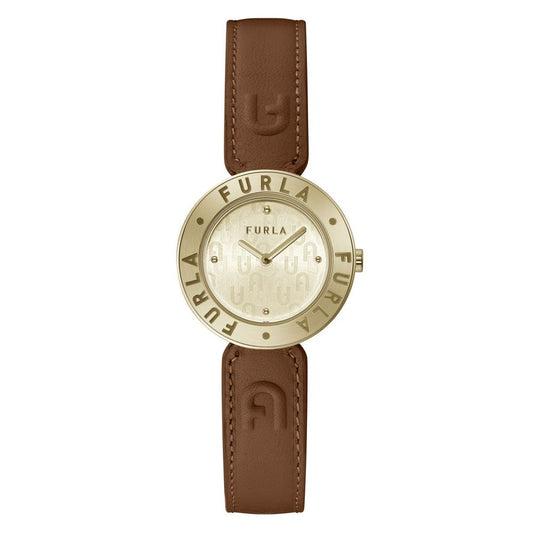 Montre habillée Furla en cuir marron