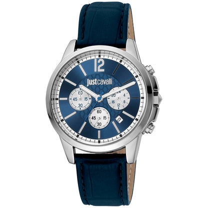 Just Cavalli Black Leather Dress Watch