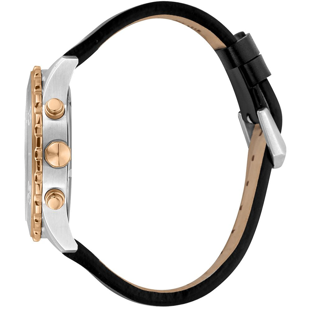 Just Cavalli Black Leather Sport Watch