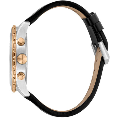 Just Cavalli Black Leather Sport Watch