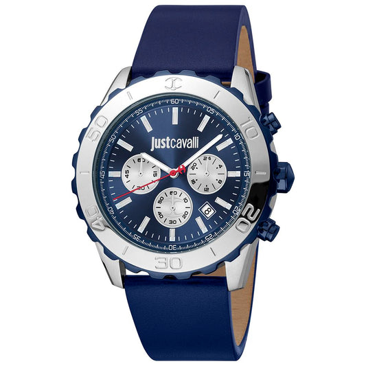 Just Cavalli Montre Sport en Cuir Bleu - Élégante et Multifonctionnelle