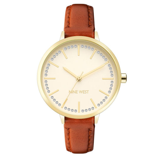 Nine West Brown Leather Dress Watch - Sophisticated Style for Women