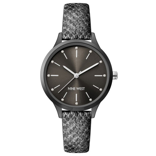 Montre de Luxe en Cuir Noir Nine West - Élégance et Fonctionnalité