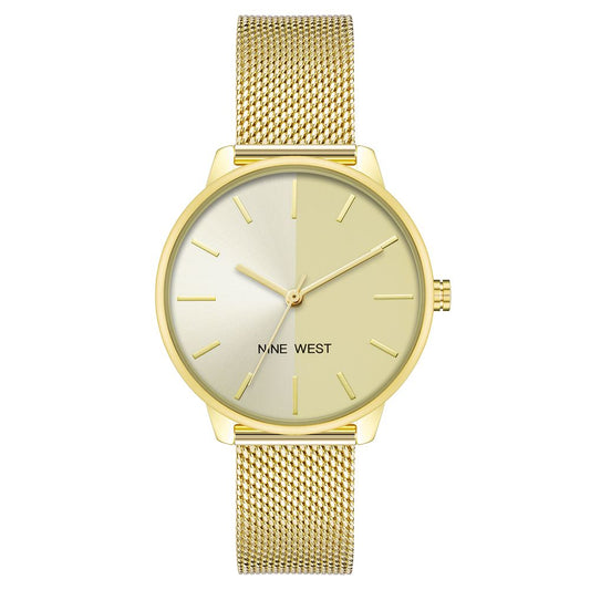 Montre Bracelet en Acier Inoxydable Doré Nine West - Élégance et Précision