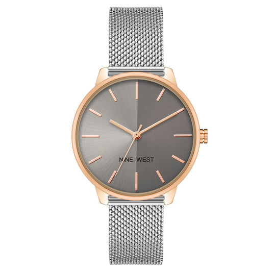 Montre Bracelet en Acier Inoxydable Grise Nine West