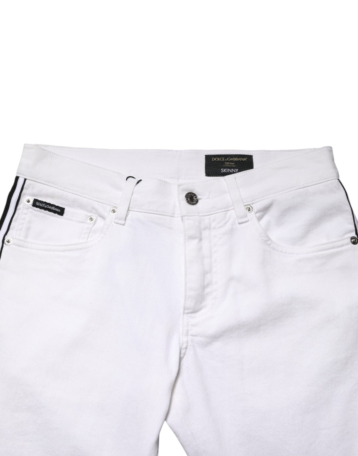 Jean slim en coton blanc extensible pour homme Dolce &amp; Gabbana
