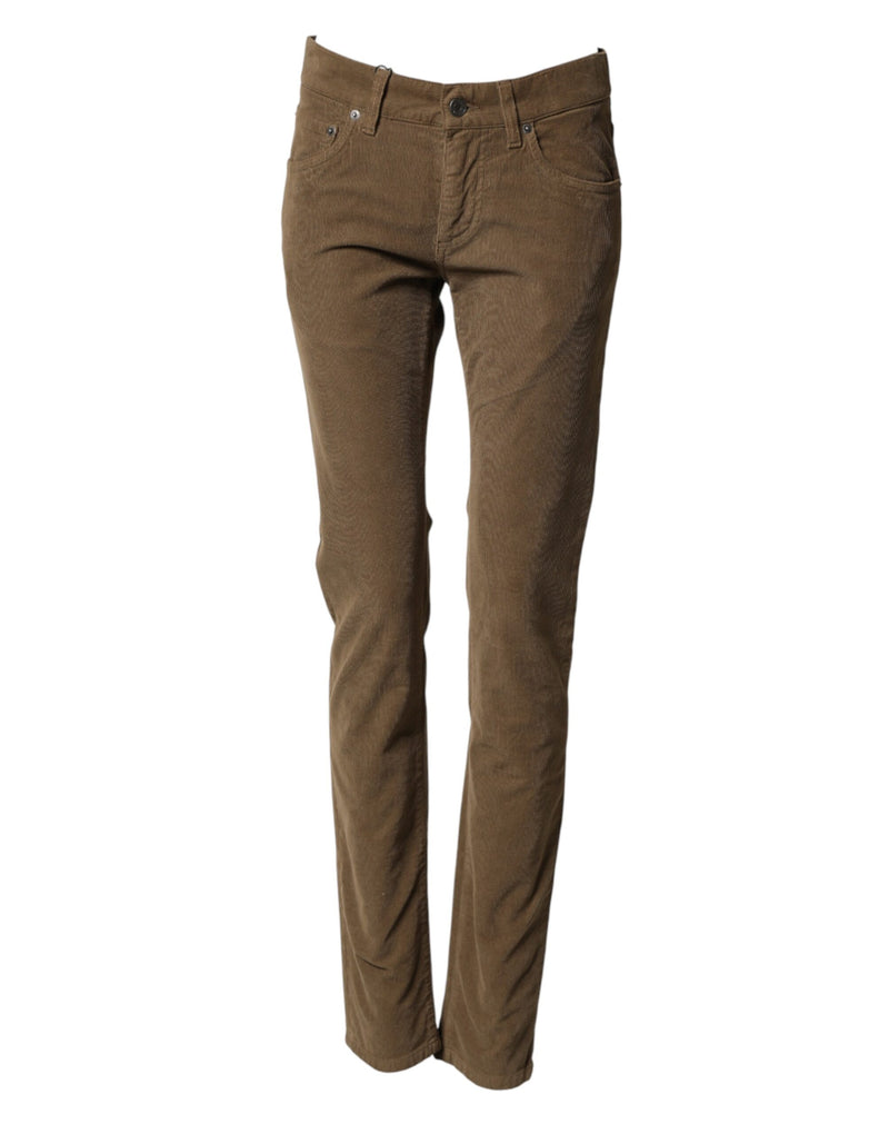 Jean skinny en coton stretch marron Dolce &amp; Gabbana pour homme