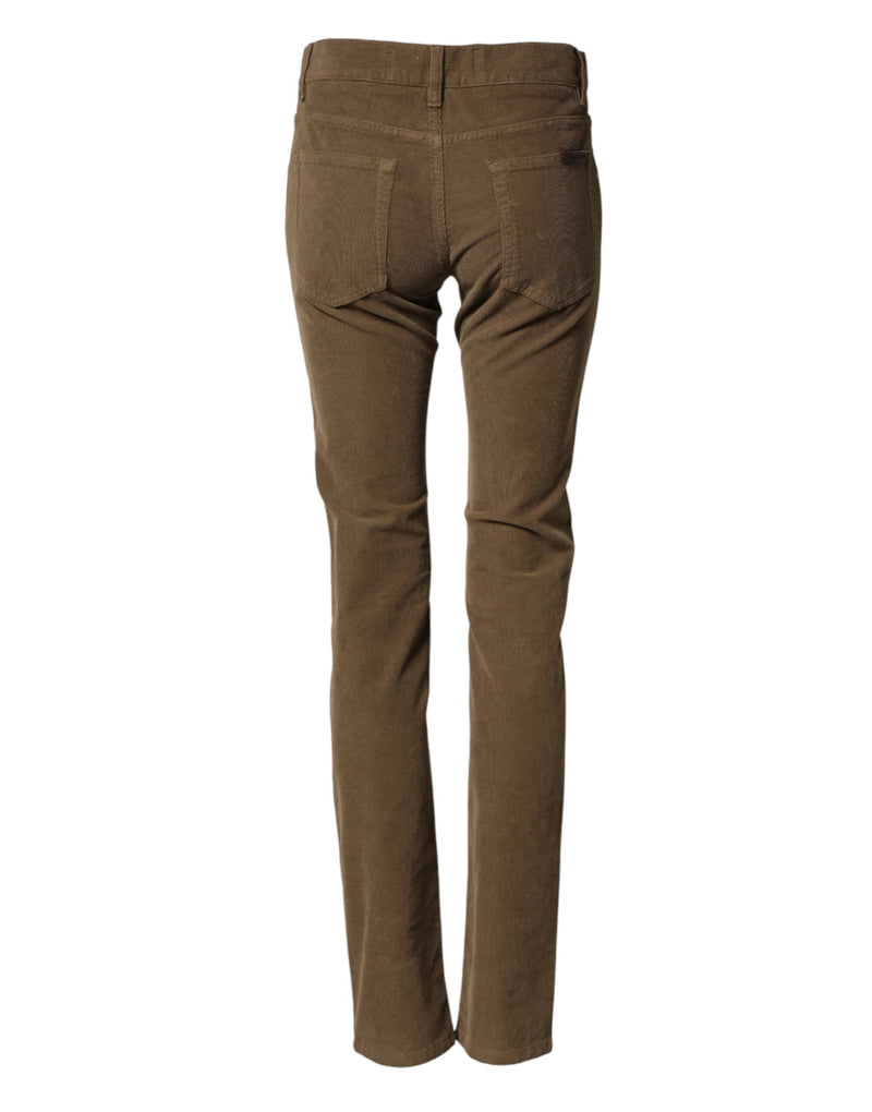 Jean skinny en coton stretch marron Dolce &amp; Gabbana pour homme