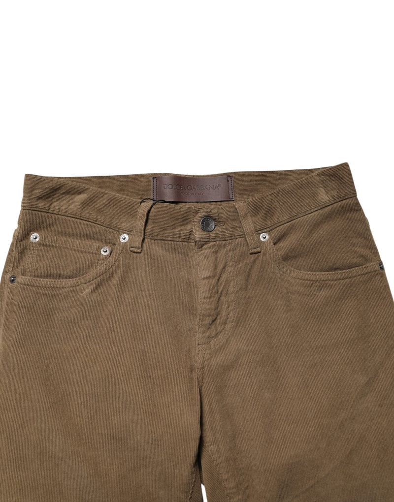 Jean skinny en coton stretch marron Dolce &amp; Gabbana pour homme