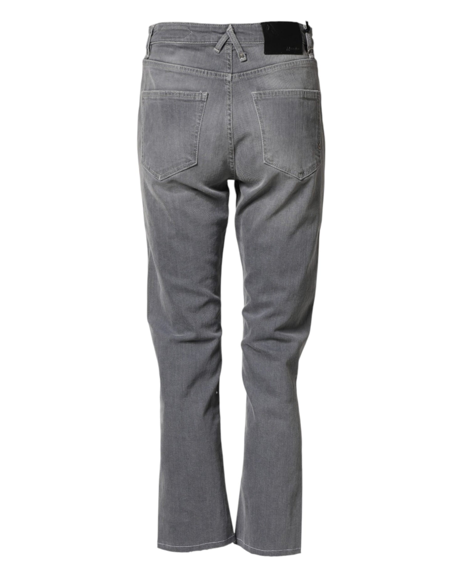 Jean droit gris CYCLE pour homme, taille mi-haute, effet usé