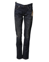 Montre Dolce &amp; Gabbana bleu foncé et jean skinny doré pour homme