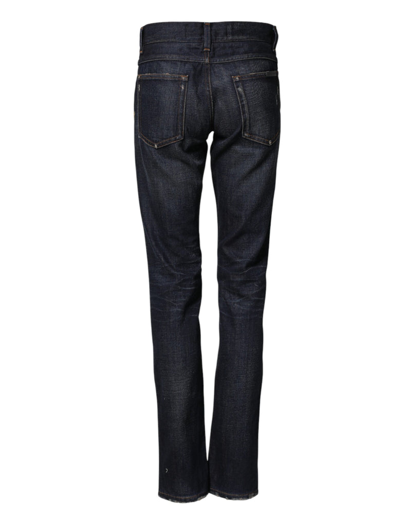 Dolce &amp; Gabbana Donkerblauw Horloge GOUD Heren Skinny Denim Jeans