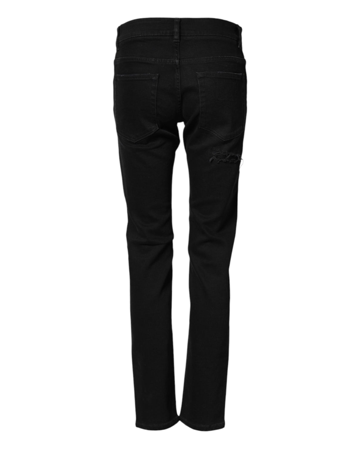Jean skinny en coton noir déchiré Dolce &amp; Gabbana pour homme