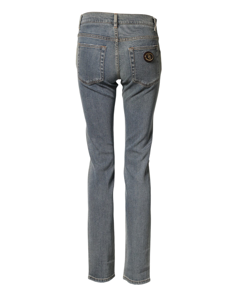 Jean skinny en coton bicolore bleu Dolce &amp; Gabbana pour homme