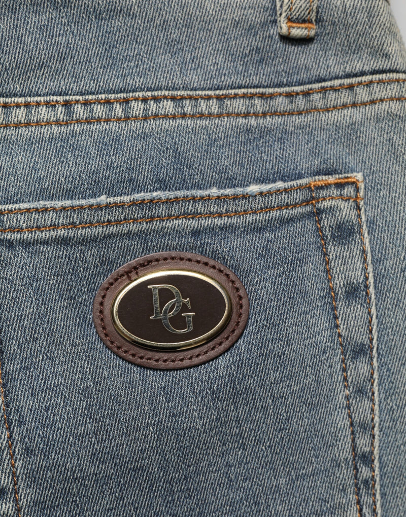 Jean skinny en coton bicolore bleu Dolce &amp; Gabbana pour homme