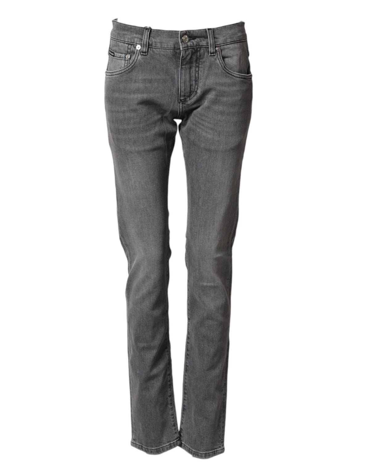 Jean skinny taille mi-haute en coton gris Dolce &amp; Gabbana