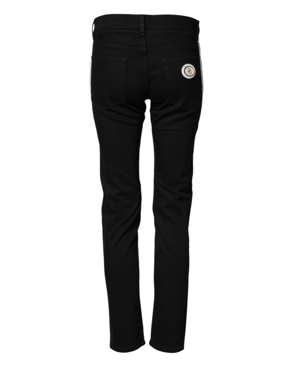 Jean skinny taille mi-haute en coton noir Dolce &amp; Gabbana avec logo