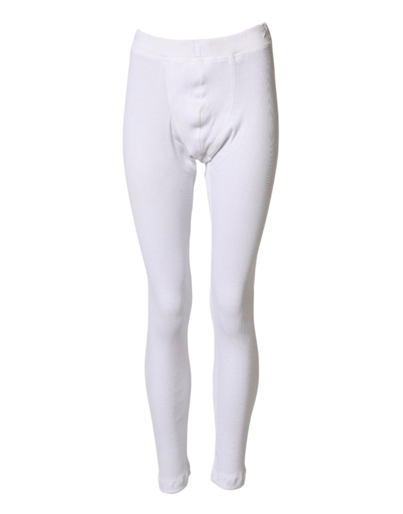 Collants-leggings Dolce &amp; Gabbana blancs en coton taille mi-haute