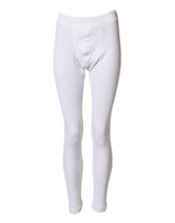 Collants-leggings Dolce &amp; Gabbana blancs en coton taille mi-haute