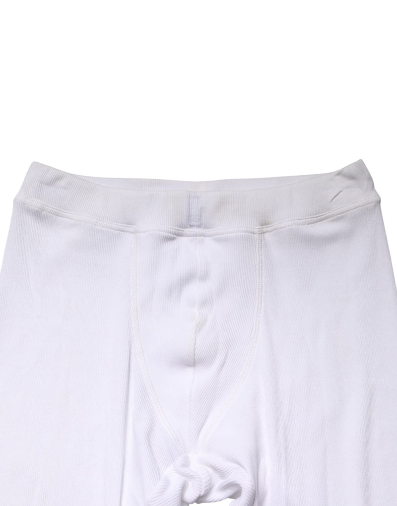 Collants-leggings Dolce &amp; Gabbana blancs en coton taille mi-haute