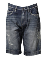 Bermuda en denim bleu délavé Dolce &amp; Gabbana