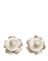 Boucles d'oreilles clip-on florales en fausse perle maxi Dolce & Gabbana