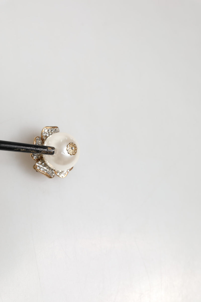 Boucles d'oreilles clip-on florales en fausse perle maxi Dolce & Gabbana