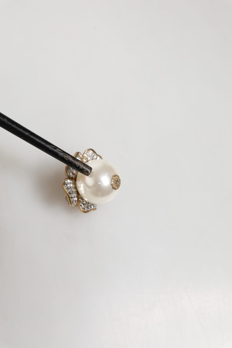 Boucles d'oreilles clip-on florales en fausse perle maxi Dolce & Gabbana