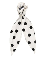 Dolce & Gabbana Scrunchie White Cotton Polka Dot Scarf Tie