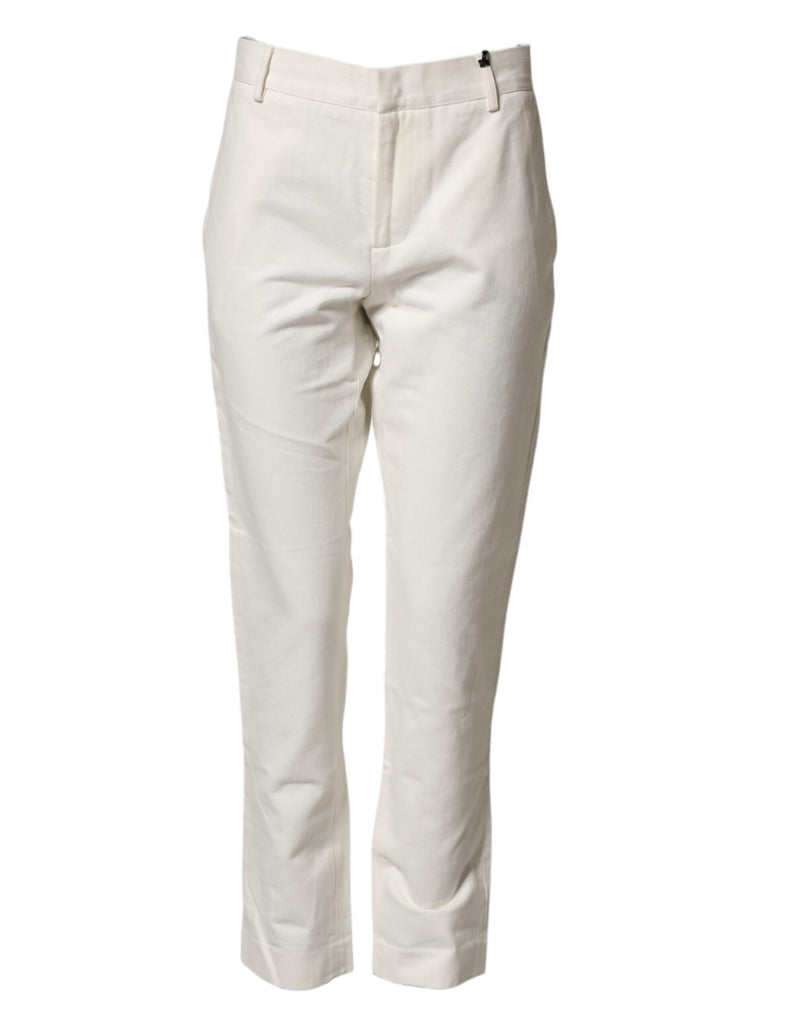 Pantalon Chino Droit Blanc en Coton Daniele Alessandrini