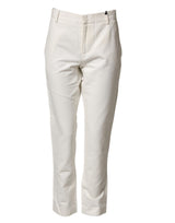 Pantalon Chino Droit Blanc en Coton Daniele Alessandrini