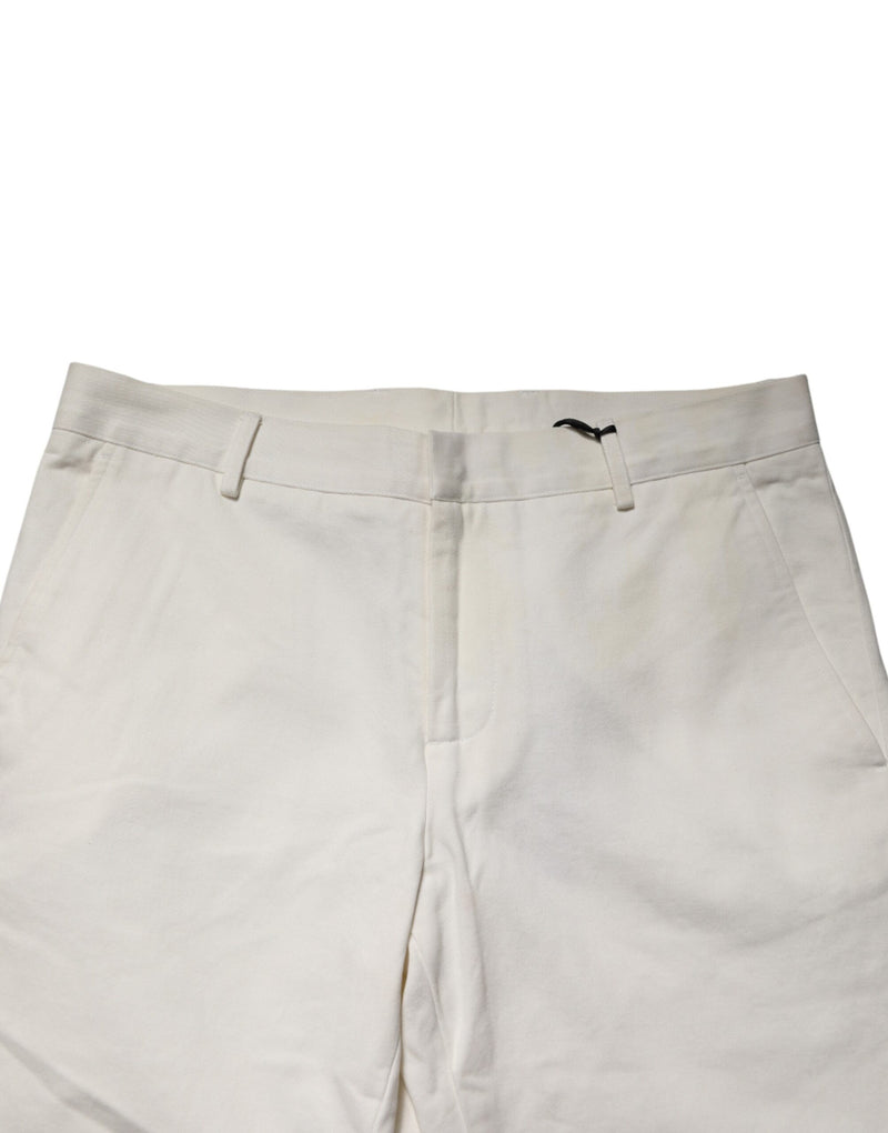 Pantalon Chino Droit Blanc en Coton Daniele Alessandrini