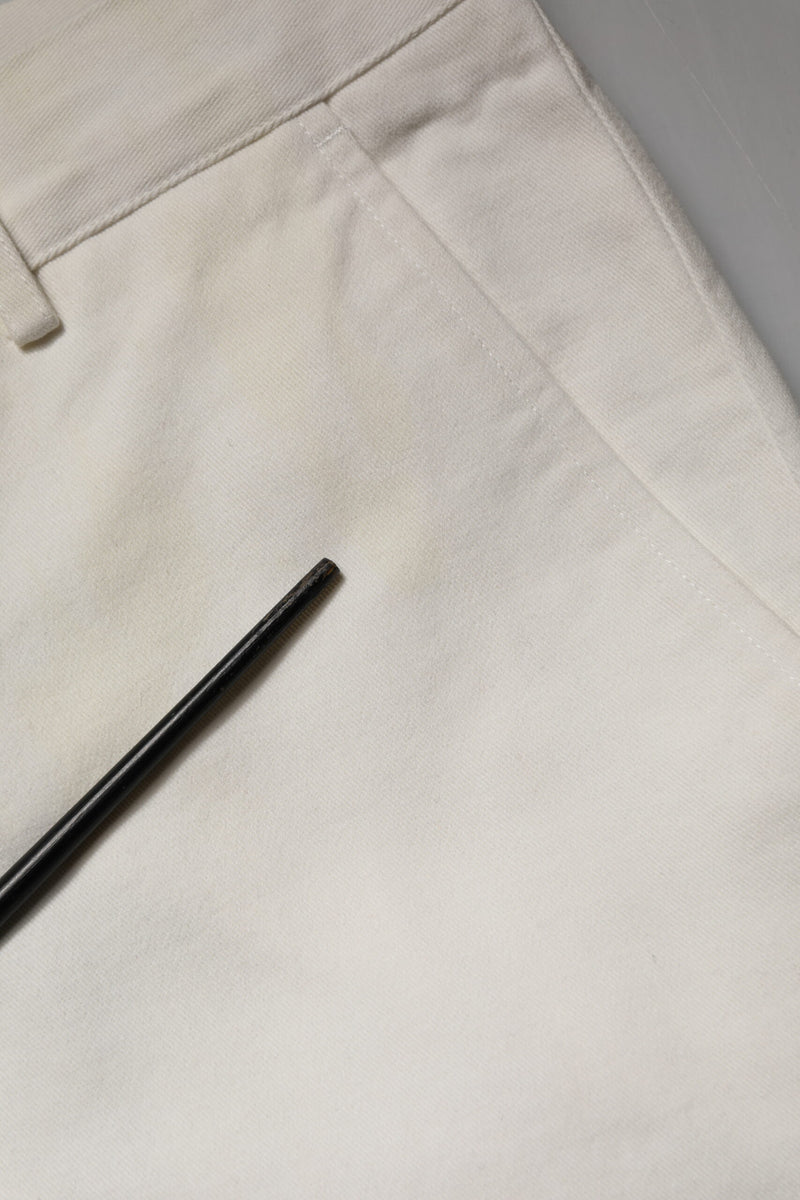 Pantalon Chino Droit Blanc en Coton Daniele Alessandrini