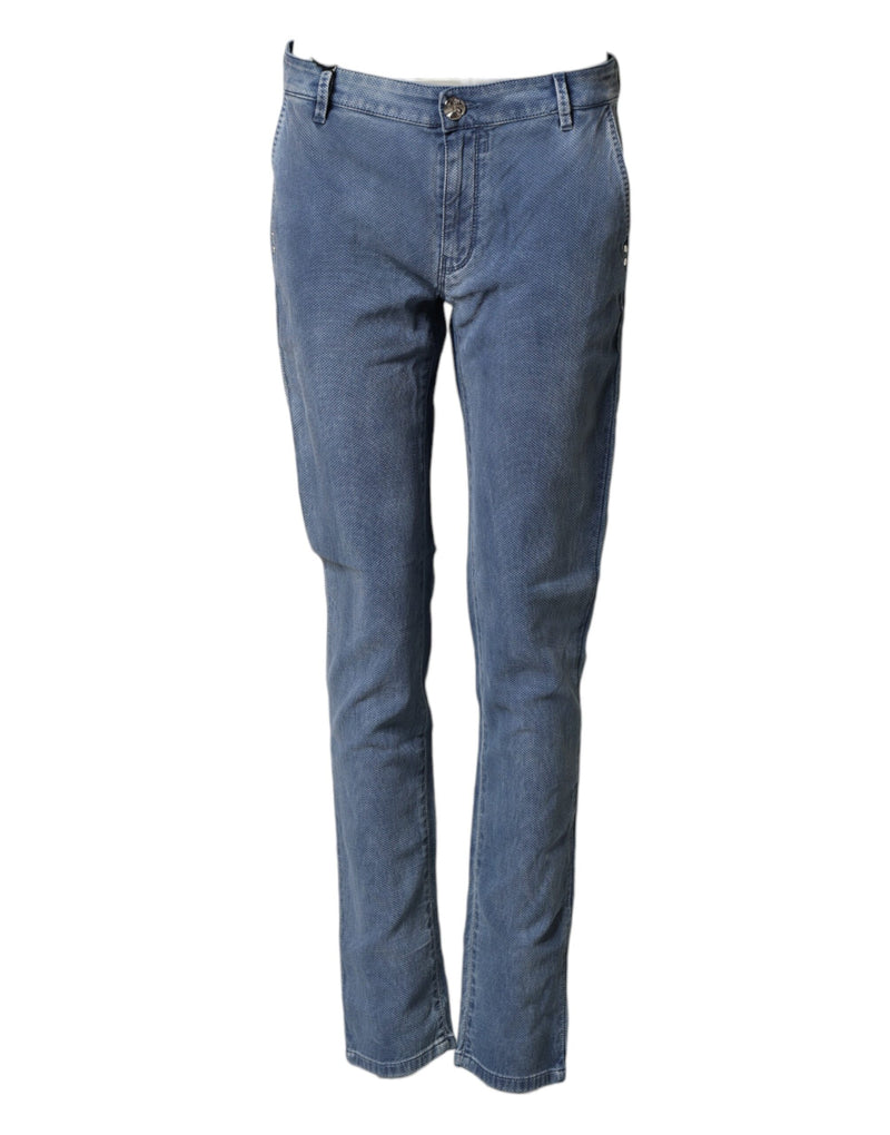 Nine In The Morning Blue Cotton Stretch Chino Pants