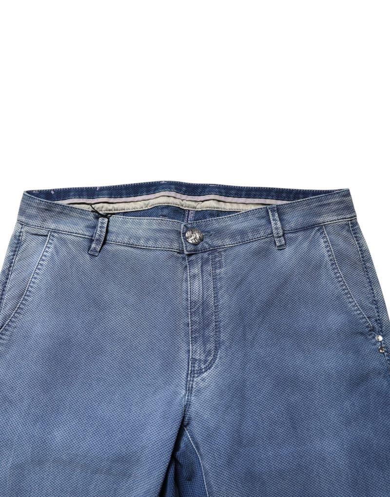 Nine In The Morning Blue Cotton Stretch Chino Pants