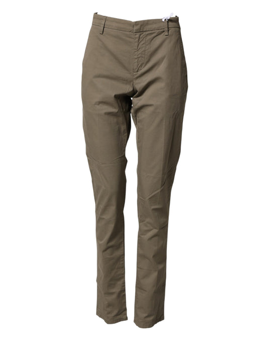 Pantalon chino droit en coton stretch beige Dondup pour homme