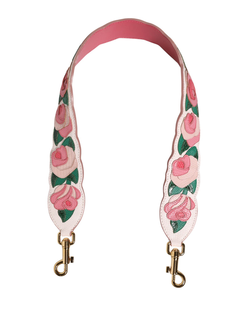 Dolce & Gabbana White Floral Calf Leather Shoulder Strap